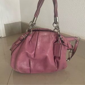 Pink Coach leather handbag